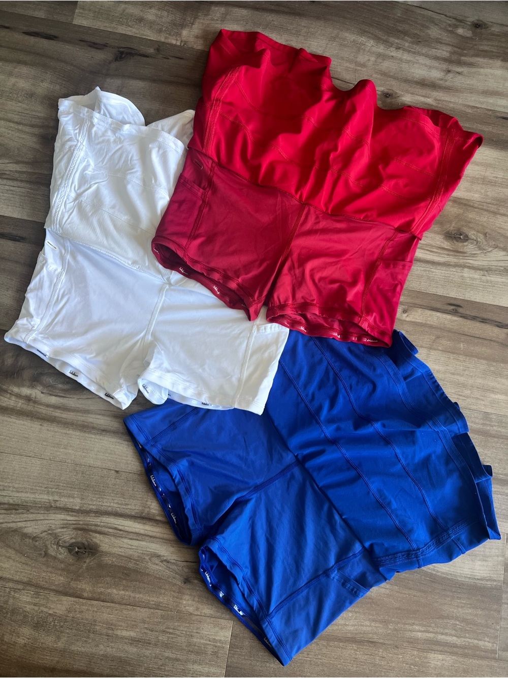 Lululemon Pace Rival Skirt Size 8 Bundle Dark Red White & Jet Stream Blue - Picture 7 of 10